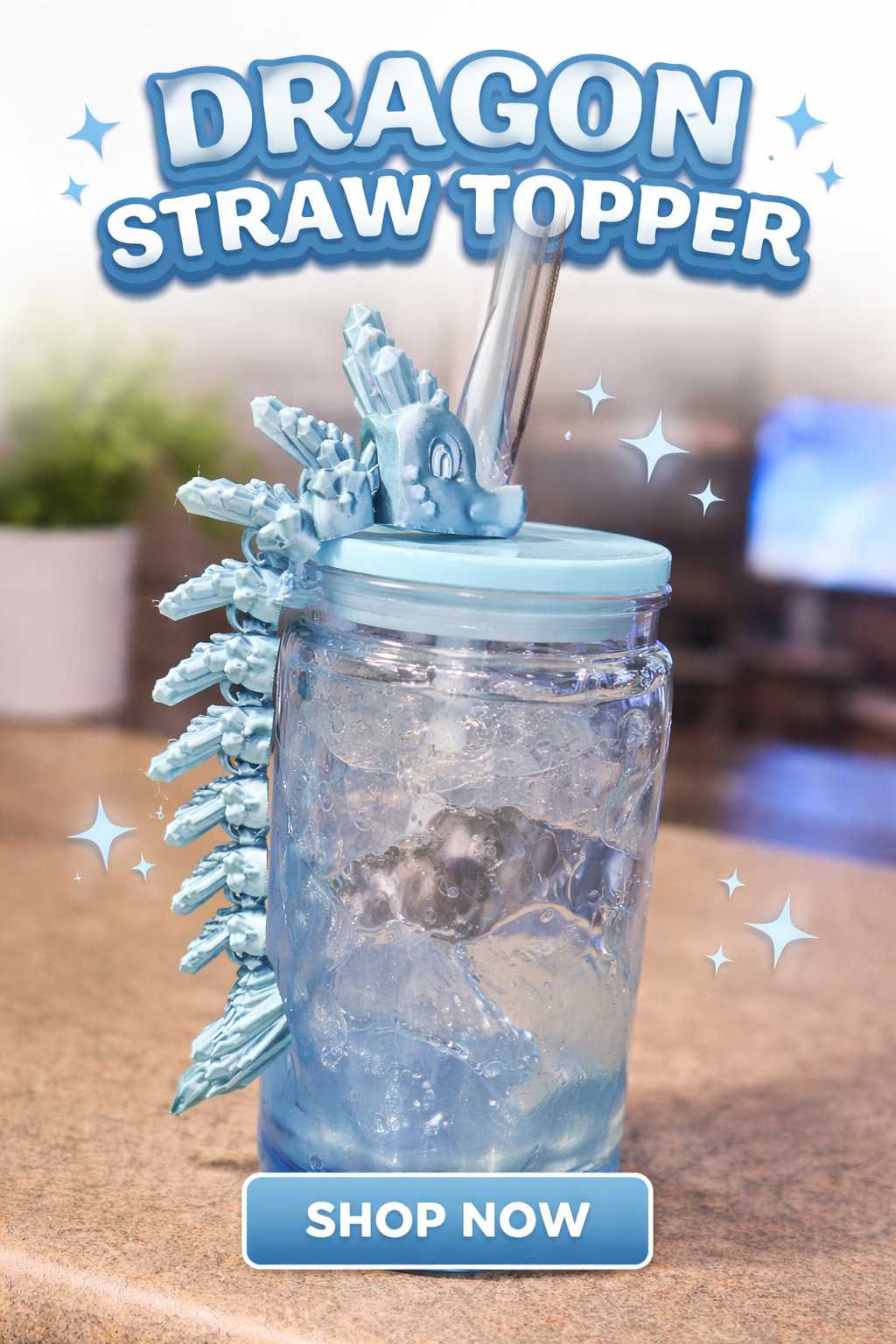 Dragon Straw Topper – 3D Printed Add-On